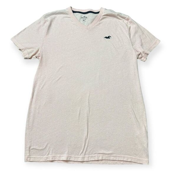 Hollister Must Have Collection Men's Pink V-Neck Logo T-shirt Medium - Picture 1 of 4
